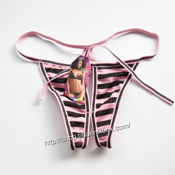 エロ下着の通販商品：ボーダー柄のオープンクロッチ6011・ピンク・イメージ写真１