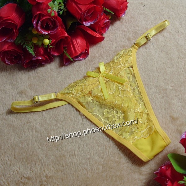 エロ下着の通販商品：シンプルTバックショーツJS8707・黄色・イメージ写真１