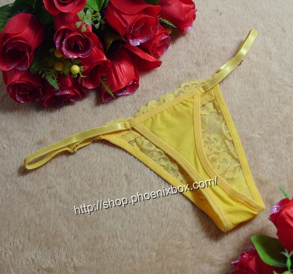 エロ下着の通販商品：シンプルTバックショーツJS8707・黄色・イメージ写真２