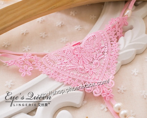 エロ下着の通販商品：パール付極薄TバックE2051・ピンク・イメージ写真２