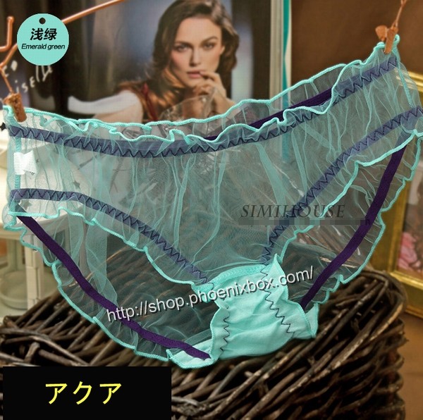 エロ下着の通販商品：フルバックのメッシュ素材ショーツM1153・水色・イメージ写真